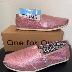 Toms sparkle pink classic shoes